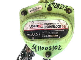 Loadset Chain Hoist Lift Block and tackle 0.5 Tonne x 6 metre chain  - picture0' - Click to enlarge