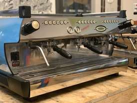 LA MARZOCCO GB5 3 GROUP CUSTOM BABY BLUE & BLACK ESPRESSO COFFEE MACHINE  - picture0' - Click to enlarge