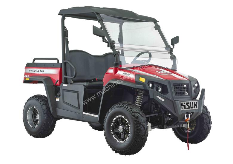 caption Hisun 500cc Vector 2WD/4WD Utility Vehicle With Winch, Roof & Windscreen