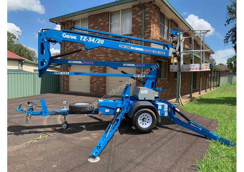 Hire 2016 Genie TZ34 20 Trailer Mounted Boom Lift in RIVERSTONE, NSW