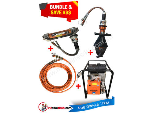 Holmatro Hydraulic Rescue Set Petrol Powered Pump, Telescopic Ram and Single Hose Reel - Used Items