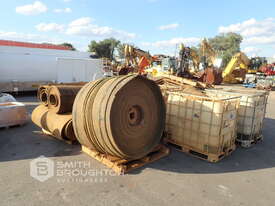 10 X PALLETS & IBC'S COMPRISING OF ASSORTED ROLLS OF CONVEYOR RUBBER, MATS, & RUBBER PIECES - picture0' - Click to enlarge