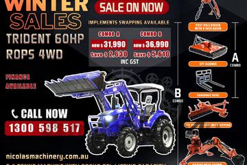 TRIDENT WINTER SALES 60HP 4WD CANOPY TRACTOR WITH 4IN1 BUCKET COMBO DEAL 3 YEARS WARRANTY