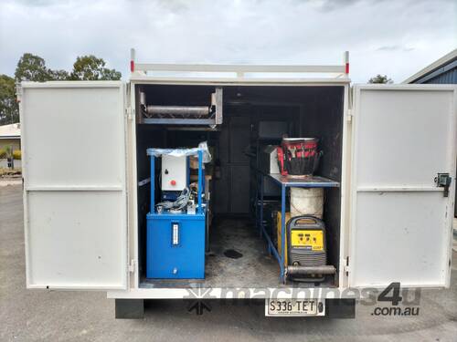 Portable Line Boring Trailer Setup