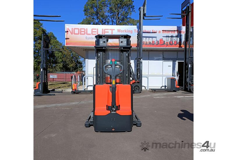 caption NOBLELIFT 1.6T Straddle Leg Walkie Stacker - Triplex Mast 4.3m Lift Height