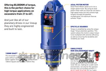 MAJOR DISCOUNT! AUGER TORQUE 80,000MAX AUGER DRIVE - Screwpile Earth Drill
