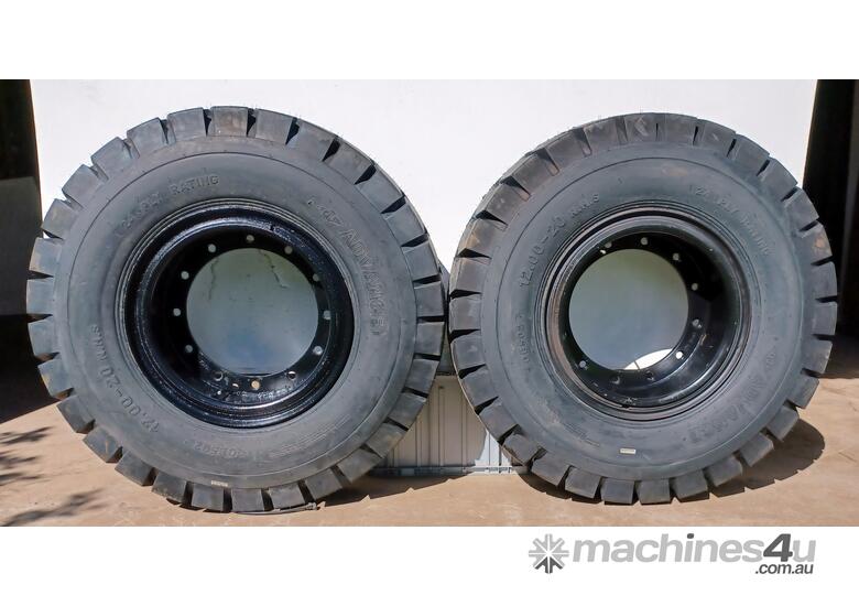 Two New Advance OB 502 Heavy Duty Earthmoving Tyres On Rims 12.00-20
