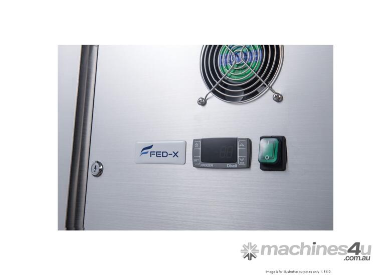 FED-X Stainless Steel Three Door Bench Freezer - XUB7F18S3V