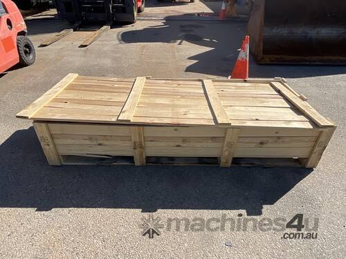 caption Crate of Assorted Hydraulic Pumps and Rod