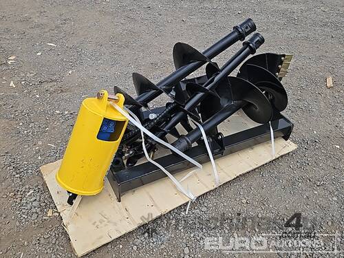 caption Unused Captok Auger Drive & 3 Augers to suit Skidsteer Loader