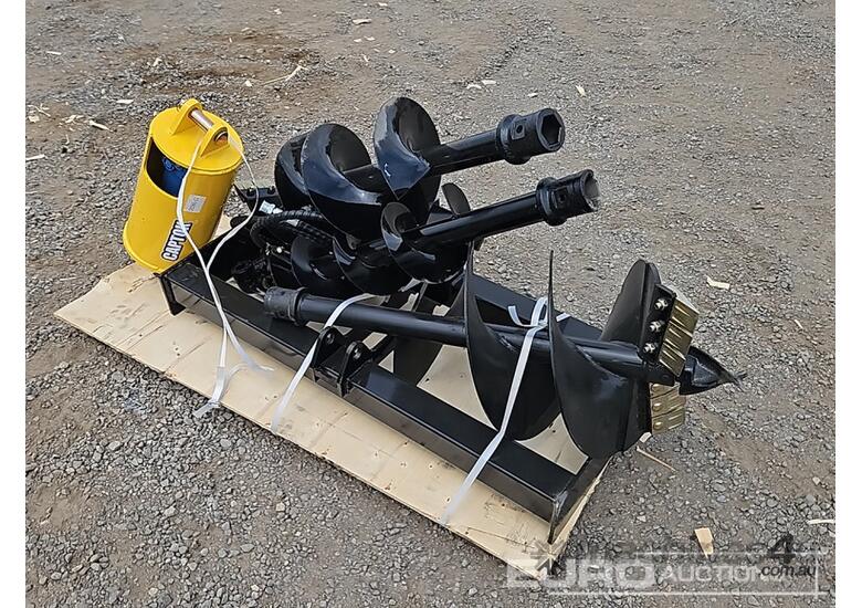 caption Unused Captok Auger Drive & 3 Augers to suit Skidsteer Loader