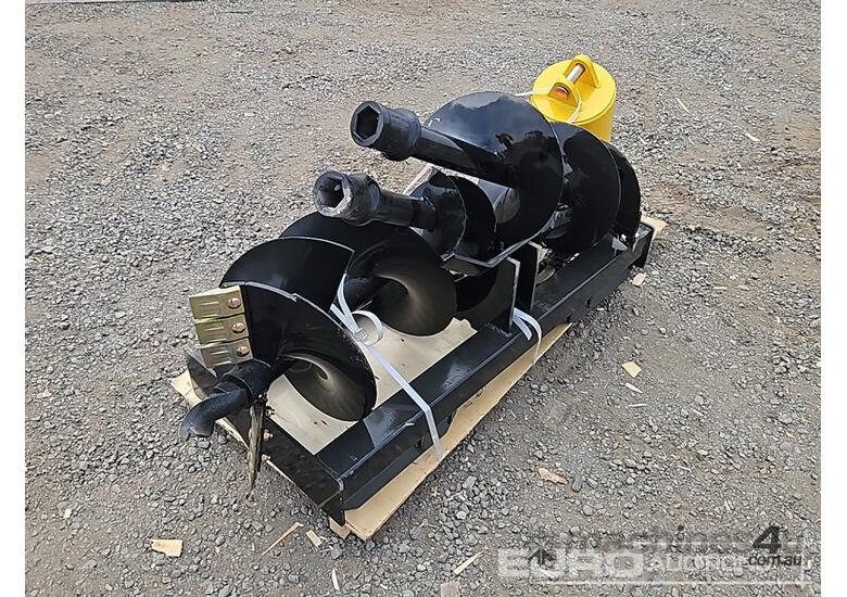 caption Unused Captok Auger Drive & 3 Augers to suit Skidsteer Loader