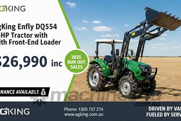AgKing - Enfly 55HP Tractor ROPS 4WD DQ554 with FEL & 4in1 Bucket