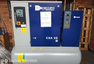 EUROPEAN MANUFACTURED CECCATO - 20hp / 15kW rotary screw air compressor with tank, dryer & filters