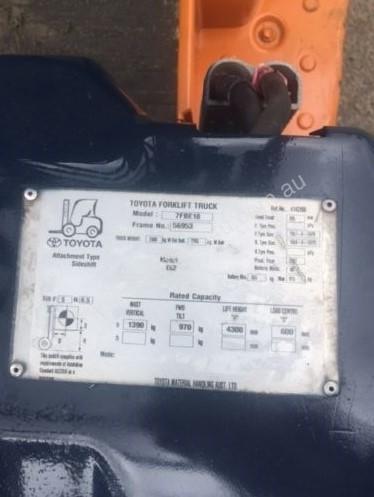 caption Used electric Toyota 7FBE18 forklift