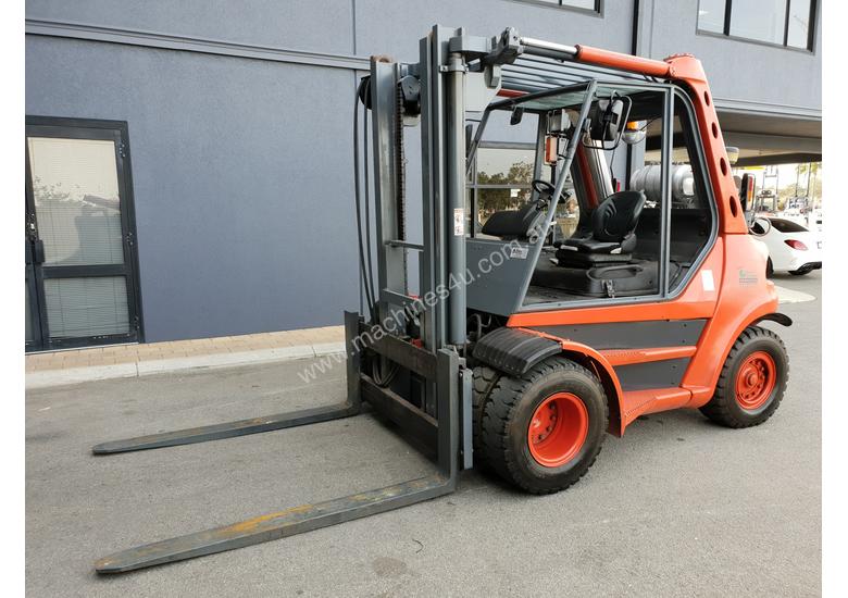 caption Linde H80T 8000 kg LPG forklift