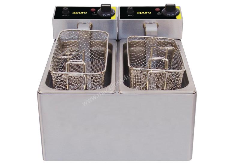 caption Apuro P107-A - Double Fryer 2 x 3Ltr