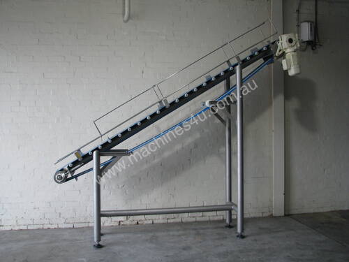 Stainless Steel Incline Conveyor - 2.9m high