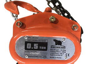 Block & Tackle Chain Hoist 0.5 Ton Manual Operation Shop Crane DS-005 - picture1' - Click to enlarge