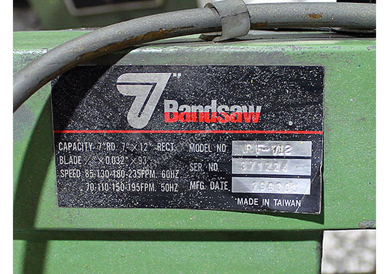 caption Toolmaster RF 712 Horizontal Bandsaw