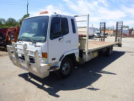 2007 Mitsubishi FK600 Fuso Fighter Flat Bed Truck with Ramps - picture0' - Click to enlarge