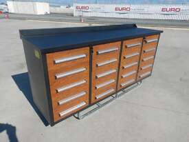 Unused 2.1m Work Bench/Tool Cabinet 20 Drawers - picture0' - Click to enlarge