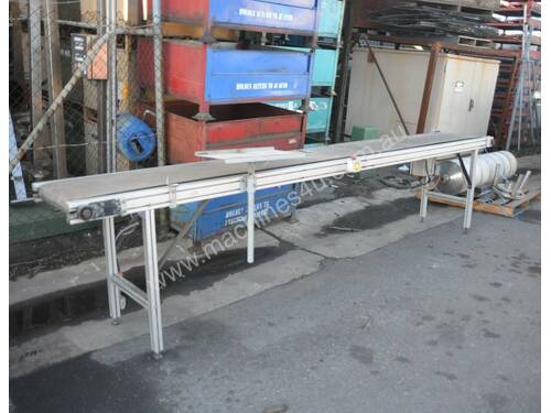Motorised Rubber Belt Conveyor ALUMINIUM TSLOT FRAME 4m long 425mm wide