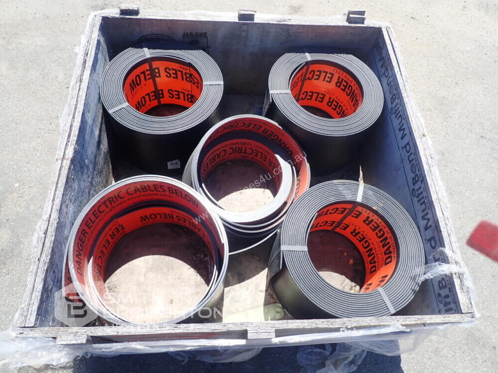 Used CRATE OF ASSORTED SIZE VINIDEX UNDERGROUND CABLE COLOURS UNUSED