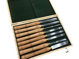 8Pce Beginner HSS Woodturning Chisel Set by Oltre - picture0' - Click to enlarge