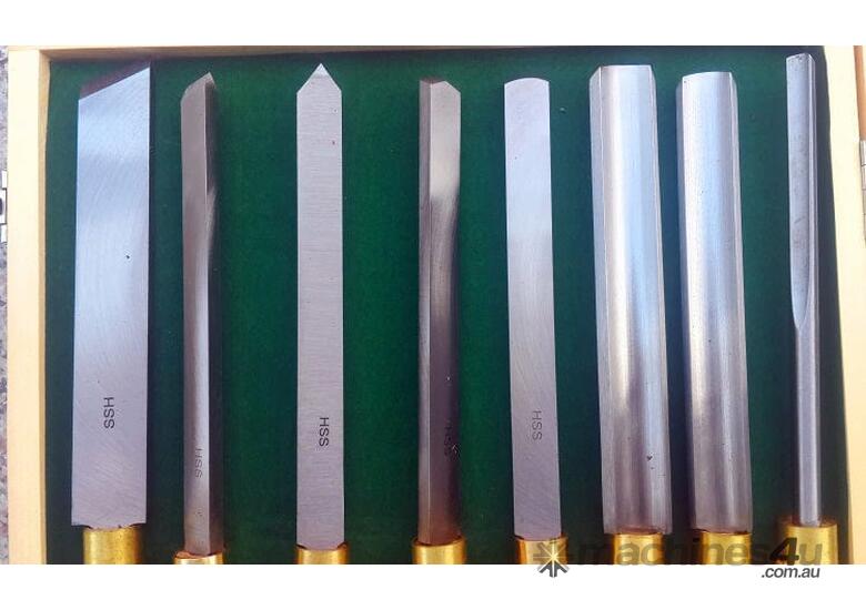 caption 8Pce Beginner HSS Woodturning Chisel Set by Oltre