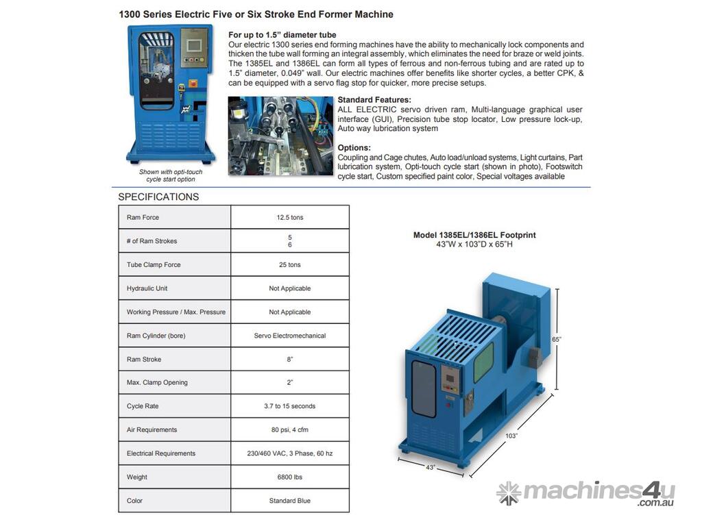 New WAUSEON WAUSEON Hydraulic Five or Six Stroke End Former Machine