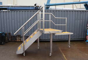 Raised 2 Tier Platform Stainless Steel Stairs Staircase Ladder - 1.25m high