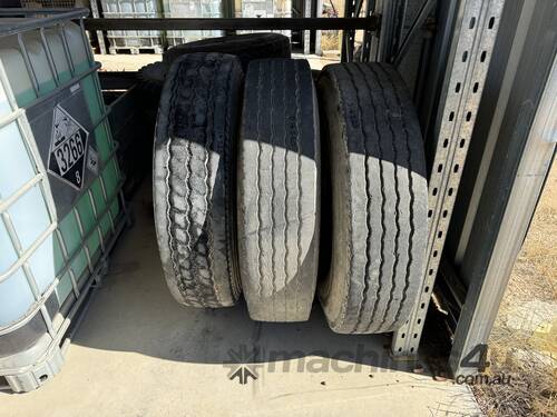 3 x R258 10.00R20 Tyres & Rim