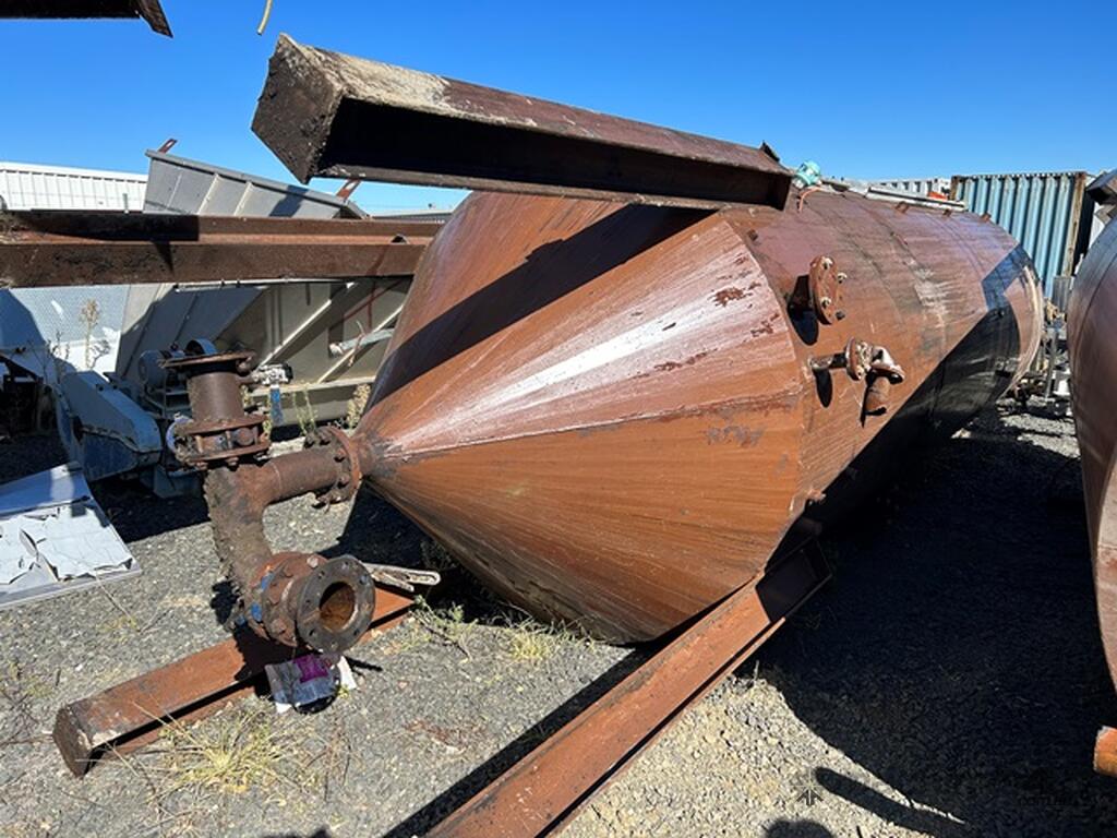 Used Tank Cone Bottom 6 2m overall x 1 9m Dia with Steam Coils