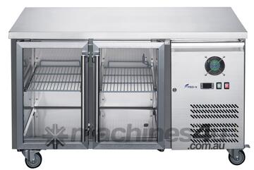FED-X Two Glass Door Bench Fridge Stainless Steel - XUB7C13G2V
