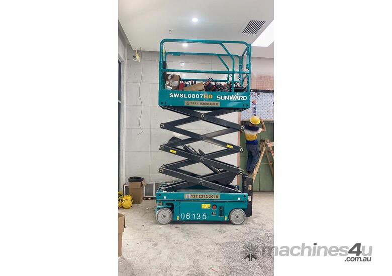 caption 2025 Zoomlion Sunward SWSL0807DC Scissor Lift Scissor Lift
