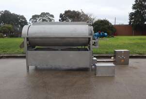 Industrial Stainless Steel Rotary Drum Cheese Tumbler - 2.45m Long Drum