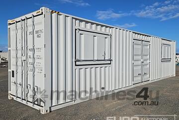 Unused 2026 40' Container, One Side 2 Doors, One End Door, Lock Box, Side Forklift Pockets