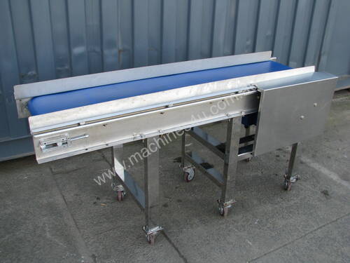 Food Grade STAINLESS STEEL Motorised Belt Conveyor - 1.6m long