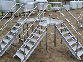 STAINLESS STEEL ELEVATED PLATFORM - 3 FLIGHTS STAIRS & LANDING - picture0' - Click to enlarge