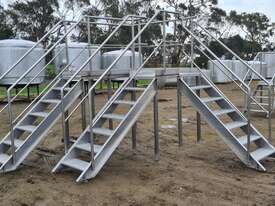 STAINLESS STEEL ELEVATED PLATFORM - 3 FLIGHTS STAIRS & LANDING - picture0' - Click to enlarge