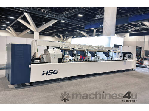HSG TP80S 6kW Tube Fiber Laser Cutting Machine with Bevel Cutting Head 