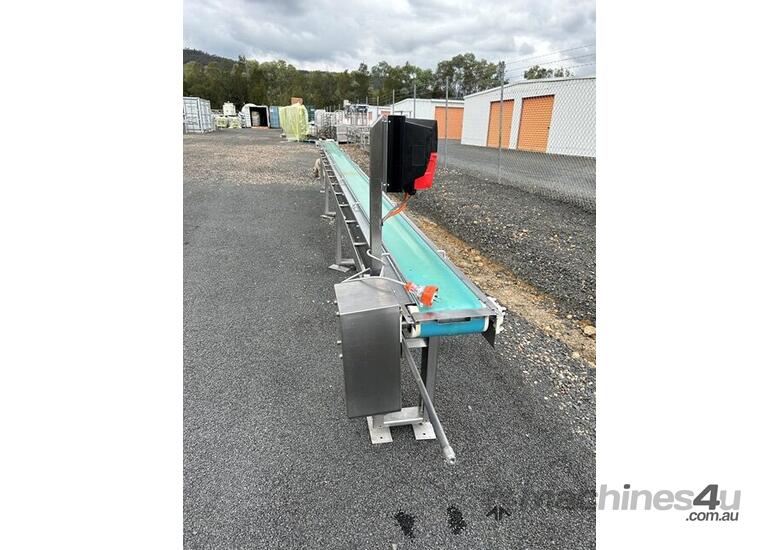 caption Conveyor Belt type 7.7m long x 200mm wide belt with SEW Speed control