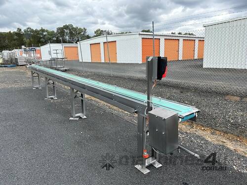 caption Conveyor Belt type 7.7m long x 200mm wide belt with SEW Speed control