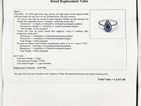 9CT WHITE GOLD, DIAMOND & 0.5CT SAPPHIRE RING - picture2' - Click to enlarge