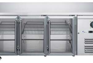 FED-X Three Glass Door Bench Fridge Stainless Steel - XUB7C18G3V