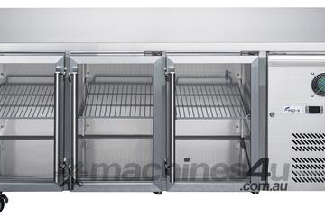 FED-X Three Glass Door Bench Fridge Stainless Steel - XUB7C18G3V
