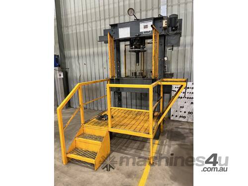 caption HAWKE 100 TON PRESS WITH WORKING PLATFORM
