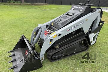 Derette V1000 Mini Loader, 25HP Perkins 403J Diesel Engine, Tracks, High-flow, 450kg Lift Capacity