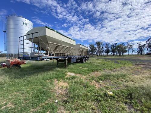caption 1984 FREIGHTLINER Flat Top Trailer & 2x Grouper